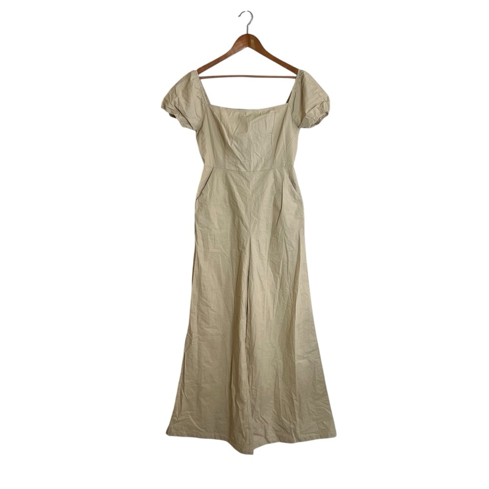NWT!‎ Nasty Gal beige short sleeve jumpsuit